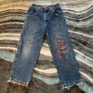 90’s JNCOJEANS with red and white dragon print